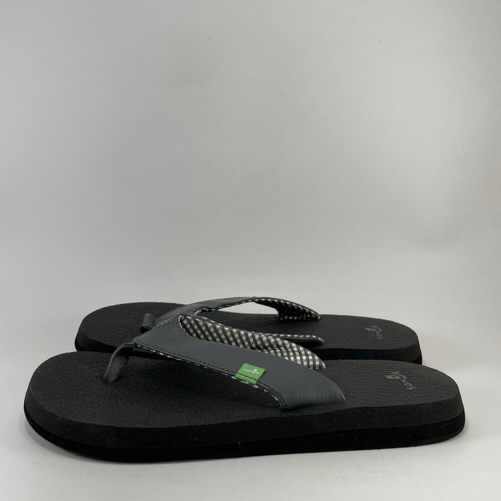 Sanuk Beer Cozy Grey Fabric Thong Sandals Womens Size 8 Yoga Mat Flip Flops - Picture 3 of 11